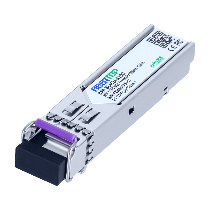 FIBERTOP 1.25G BIDI SFP 1490nm Tx/1550nm Rx 120km Modulo ricetrasmettitore DOM LC singolo