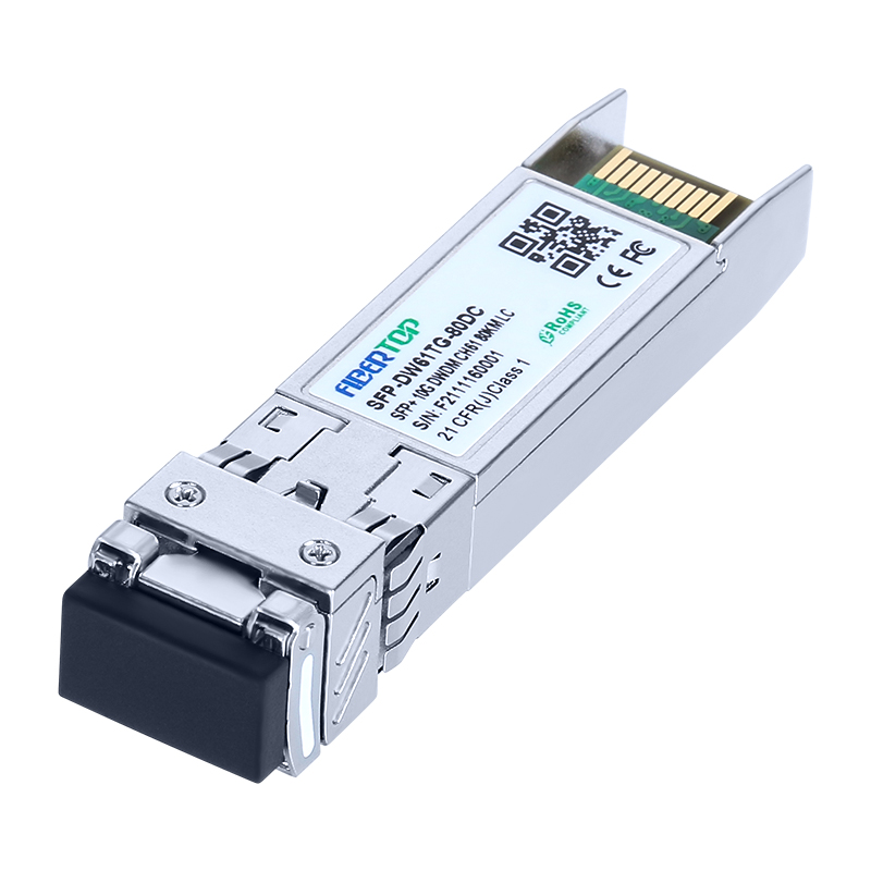 FIBERTOP 10G DWDM SFP+ con modulo ricetrasmettitore CDR CH17 a CH61 SMF 80km LC DDM