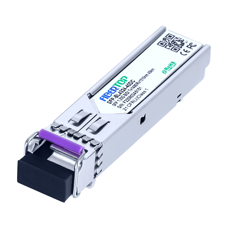 HW® LE2MGSC40ED0 Compatibile 1000Base-BX-D BIDI SFP Transceiver SMF 1490nm Tx/1310nm Rx 40km Singolo LC DOM