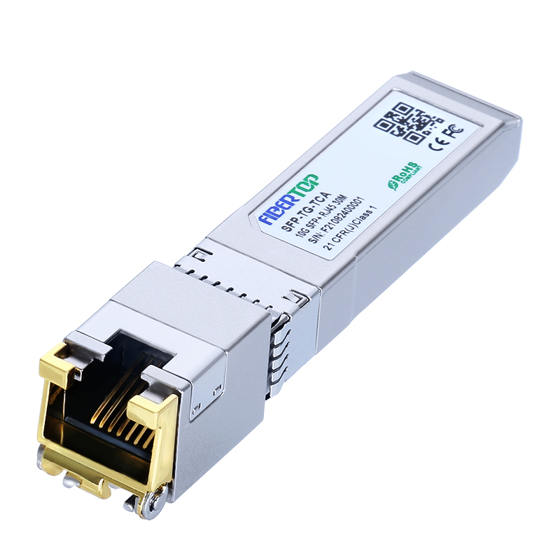 Ricetrasmettitore FiberTop 10GBase-T SFP+ a RJ-45 SFP+ Modulo Ethernet in rame CAT6a fino a 30 metri con chipset AQR113C