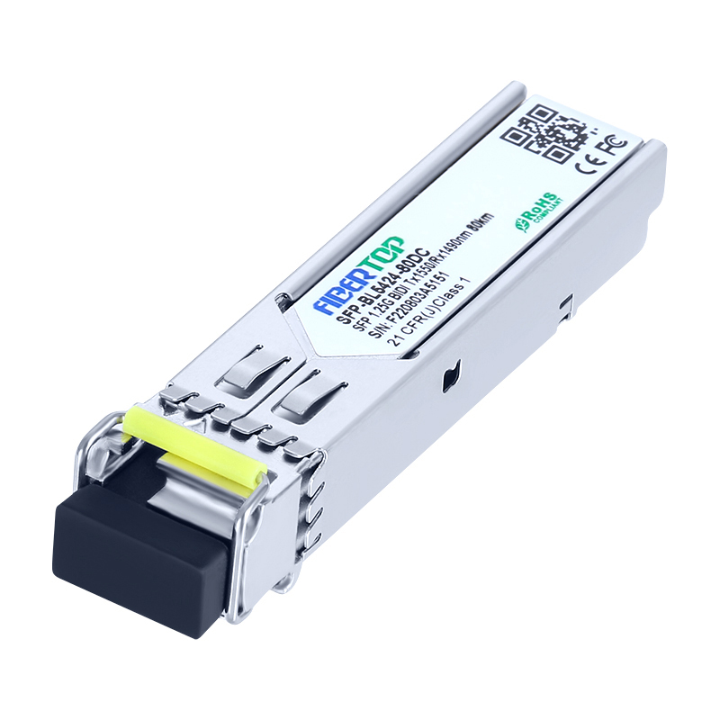 Ricetrasmettitore SFP FIBERTOP da 1,25 Gbps monomodale 1550 nm TX / 1490 nm RX Portata 80 km